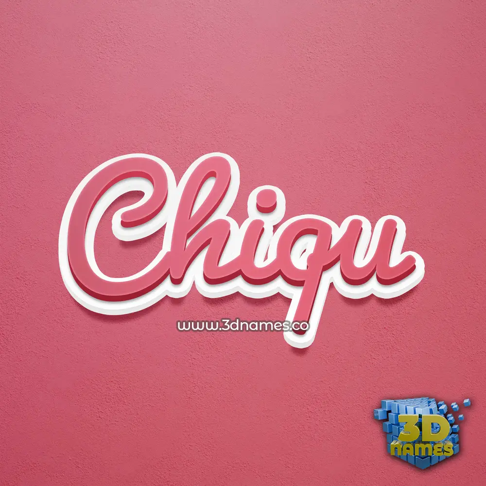 chiqu in Red Scribble style - 3D name wallpaper
