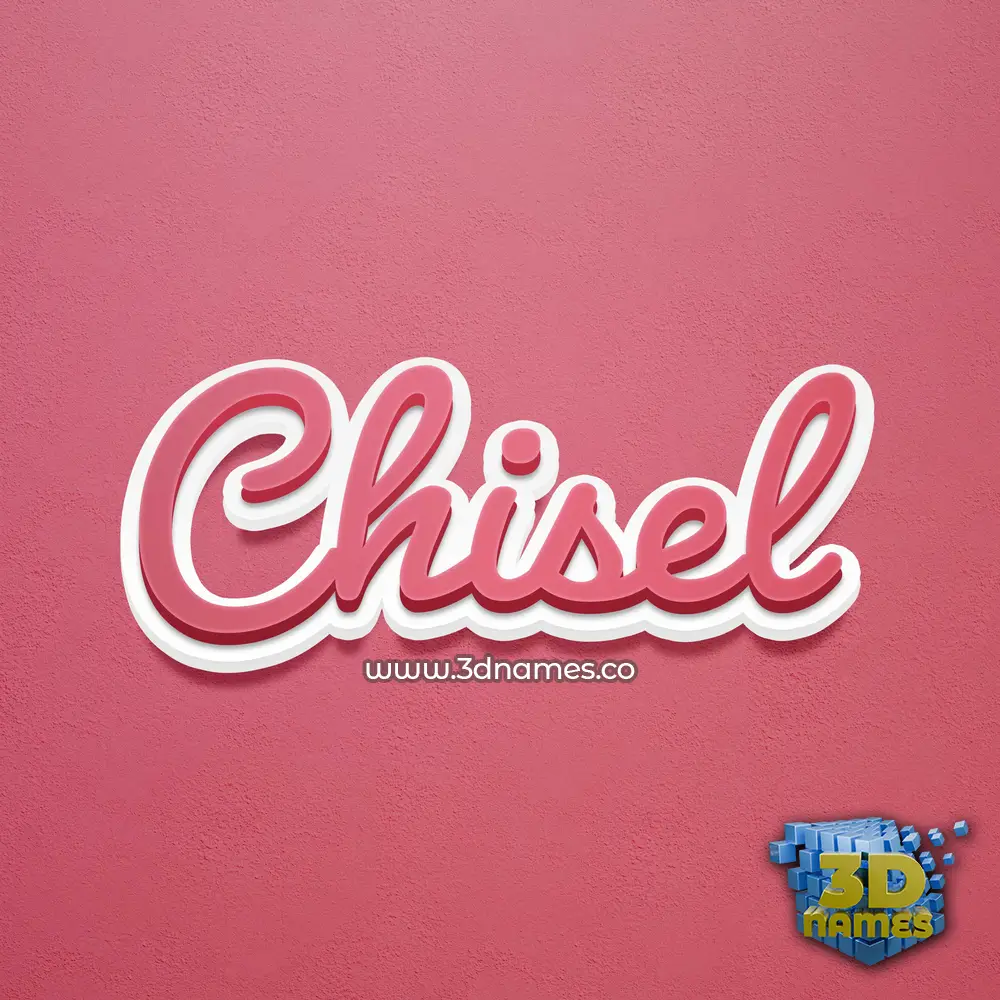 chisel in Red Scribble style - 3D name wallpaper