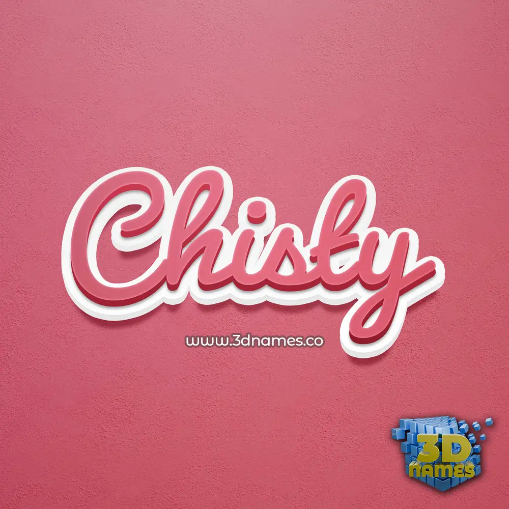 chisty in Red Scribble style - 3D name wallpaper