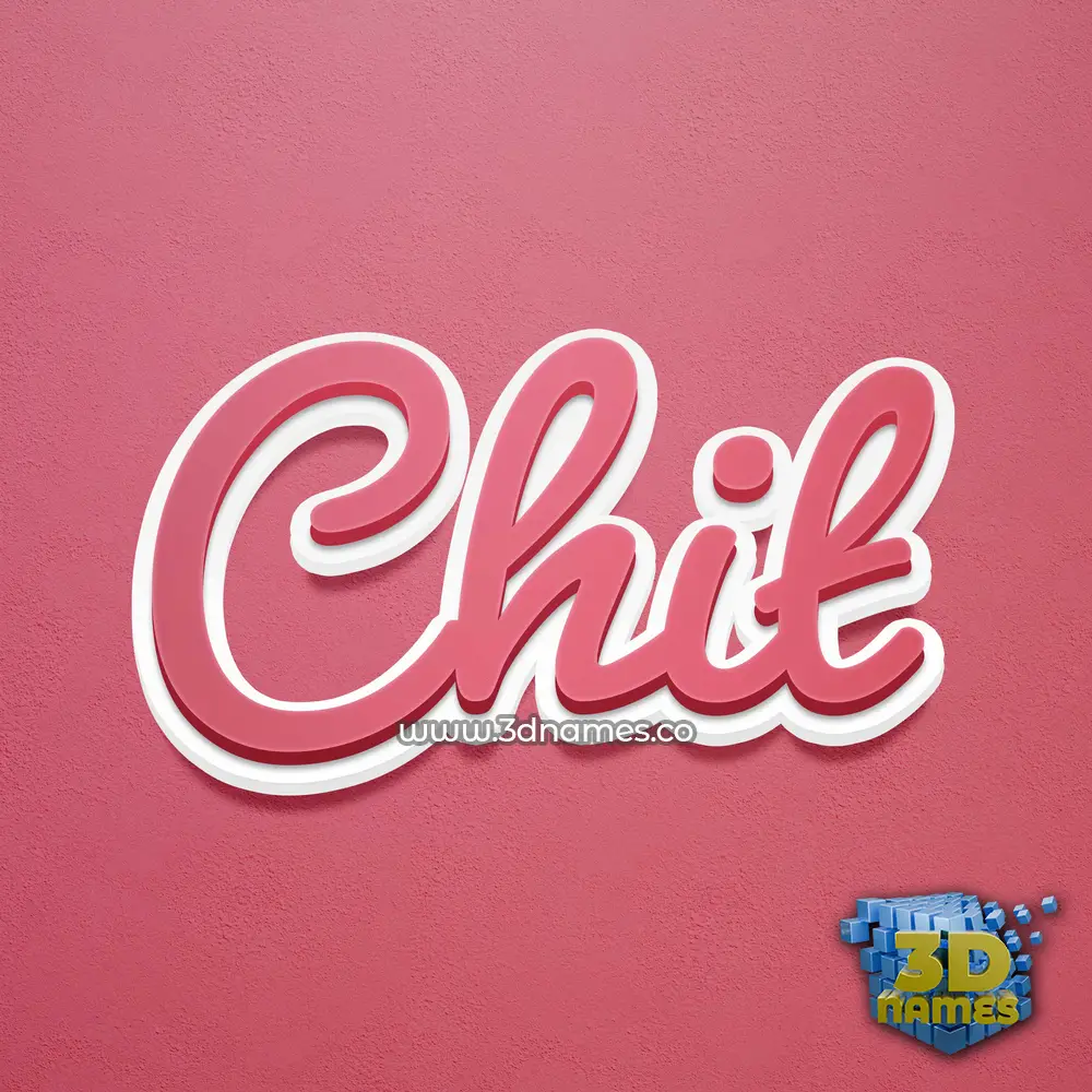 chit in Red Scribble style - 3D name wallpaper