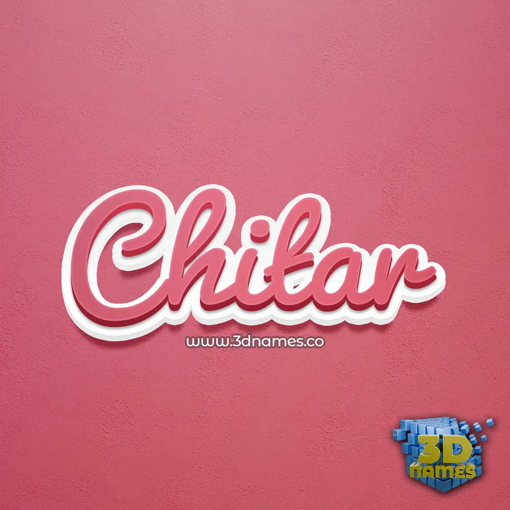 chitar in Red Scribble style - 3D name wallpaper