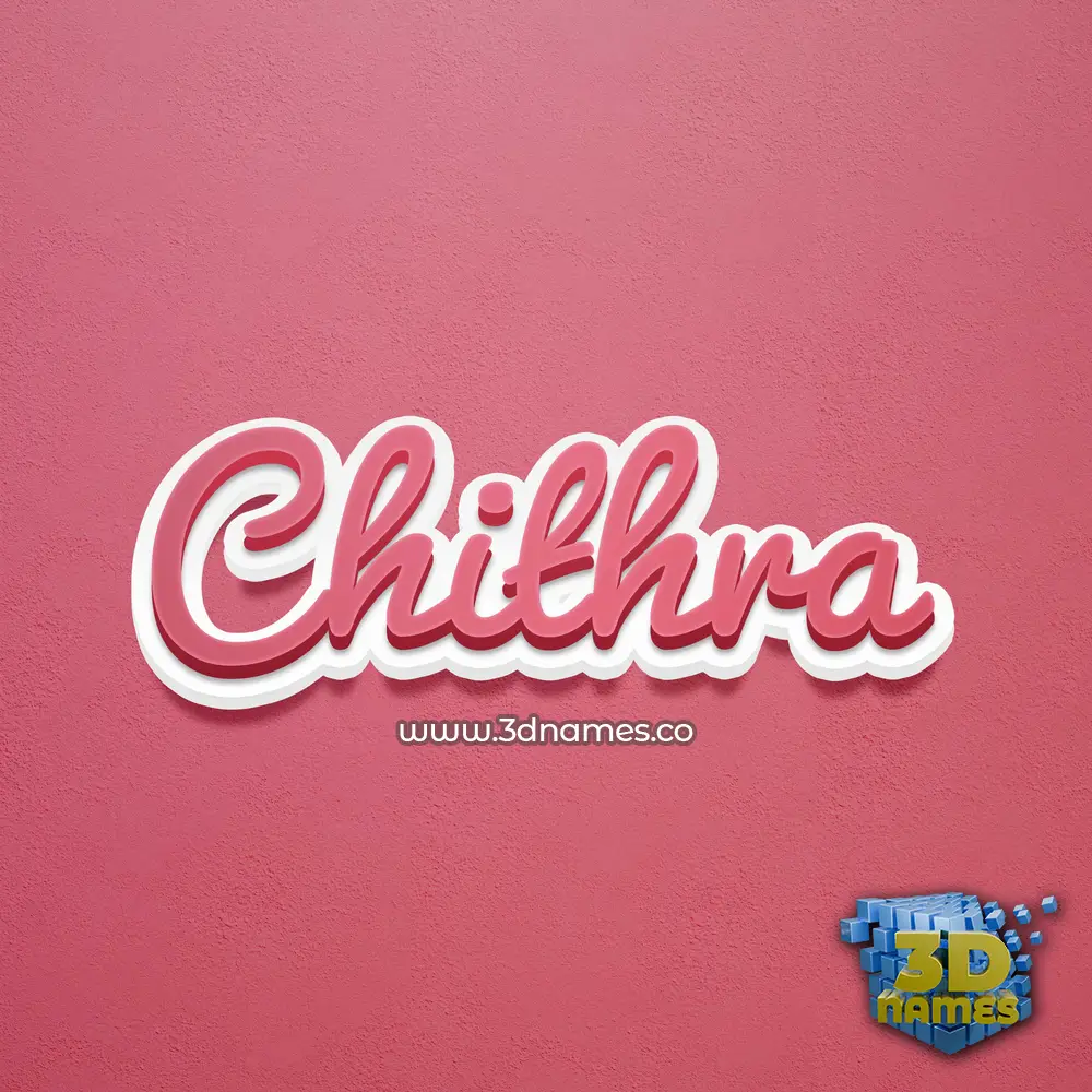 chithra in Red Scribble style - 3D name wallpaper
