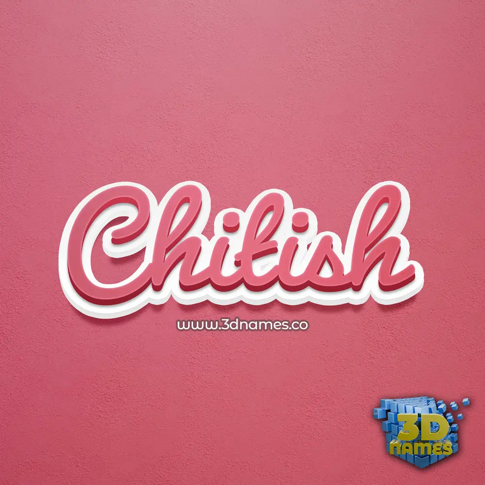 chitish in Red Scribble style - 3D name wallpaper