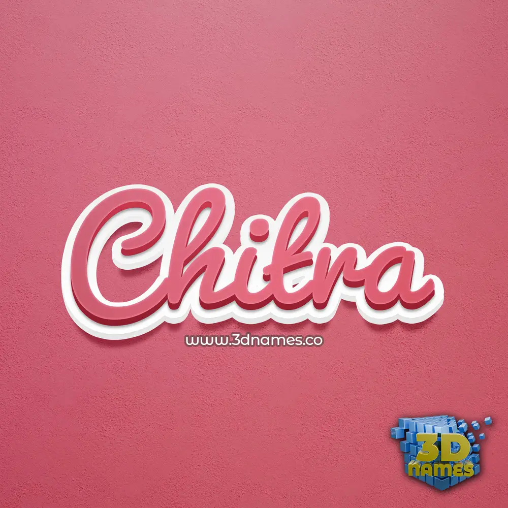 chitra in Red Scribble style - 3D name wallpaper