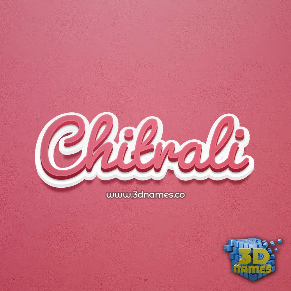 chitrali in Red Scribble style - 3D name wallpaper