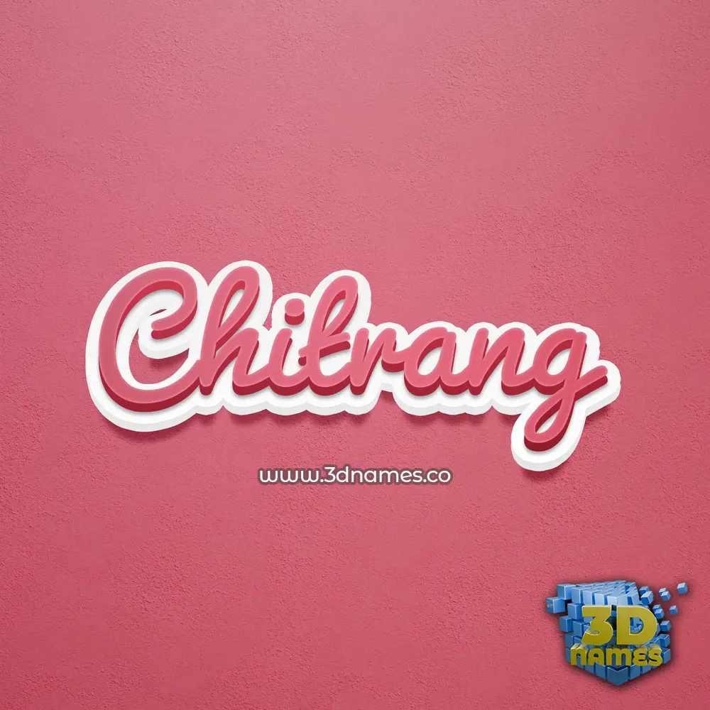 chitrang in Red Scribble style - 3D name wallpaper