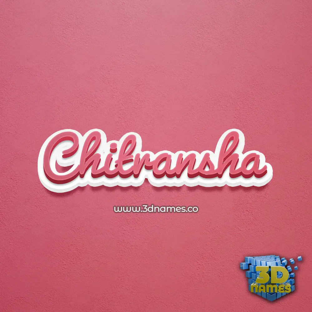 chitransha in Red Scribble style - 3D name wallpaper