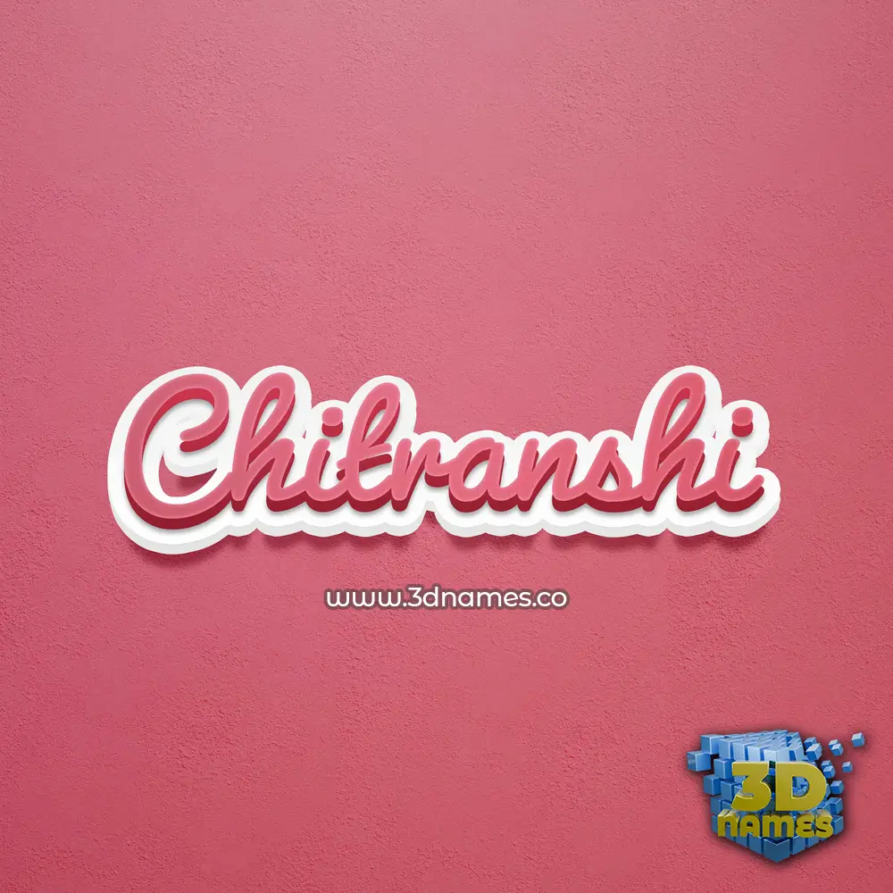 chitranshi in Red Scribble style - 3D name wallpaper