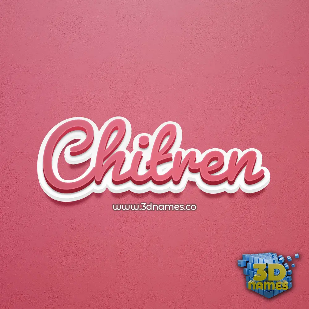 chitren in Red Scribble style - 3D name wallpaper