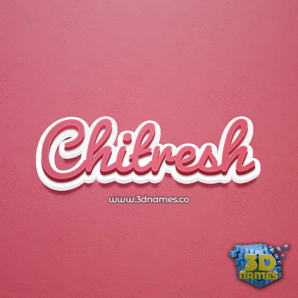 chitresh in Red Scribble style - 3D name wallpaper