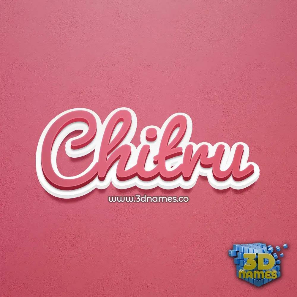 chitru in Red Scribble style - 3D name wallpaper