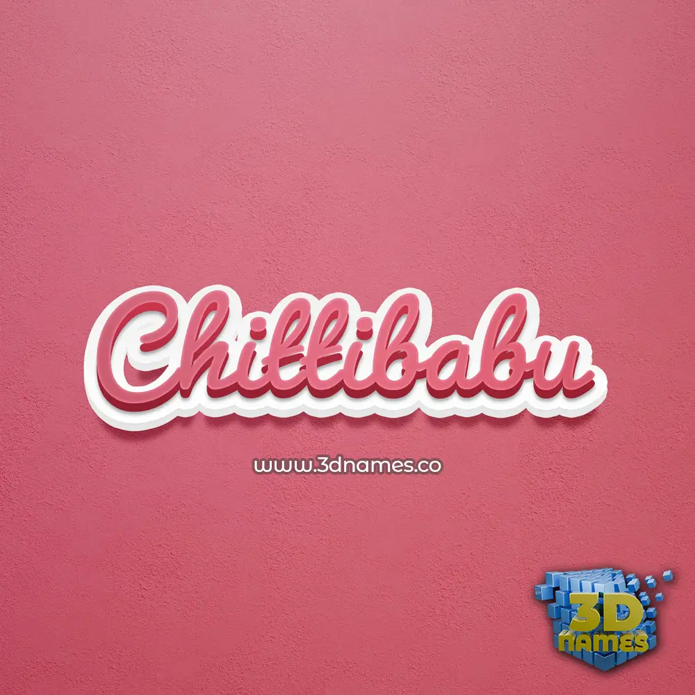 chittibabu in Red Scribble style - 3D name wallpaper
