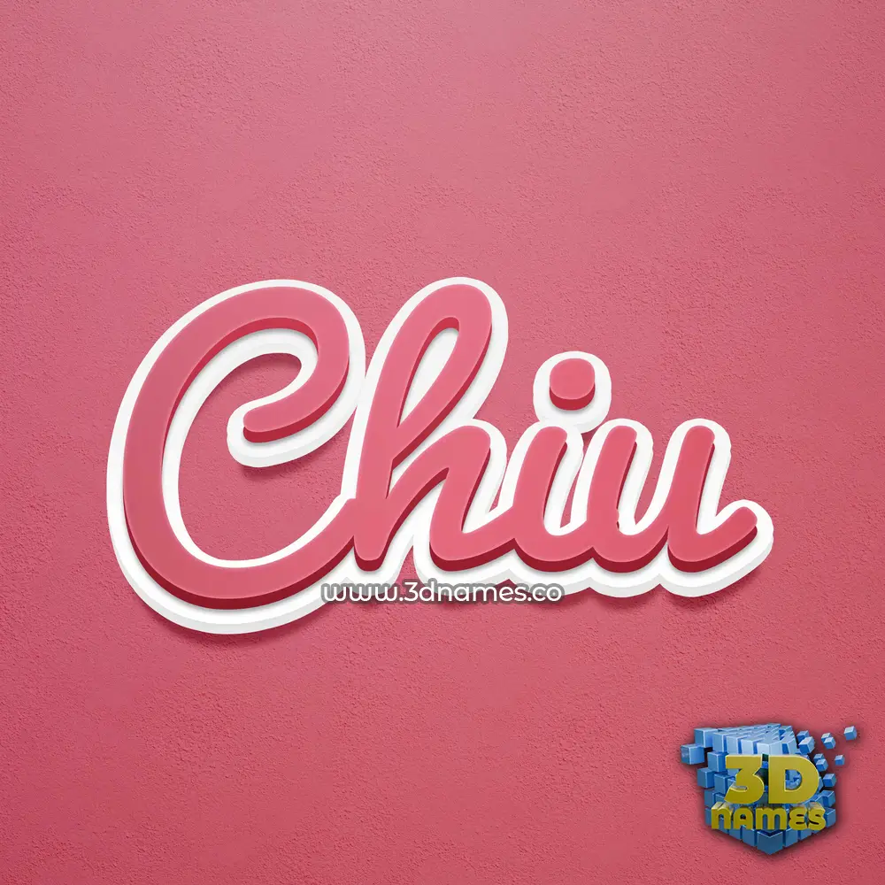 chiu in Red Scribble style - 3D name wallpaper