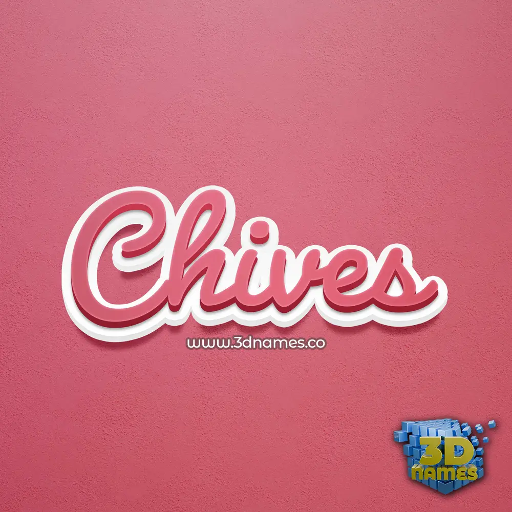 chives in Red Scribble style - 3D name wallpaper