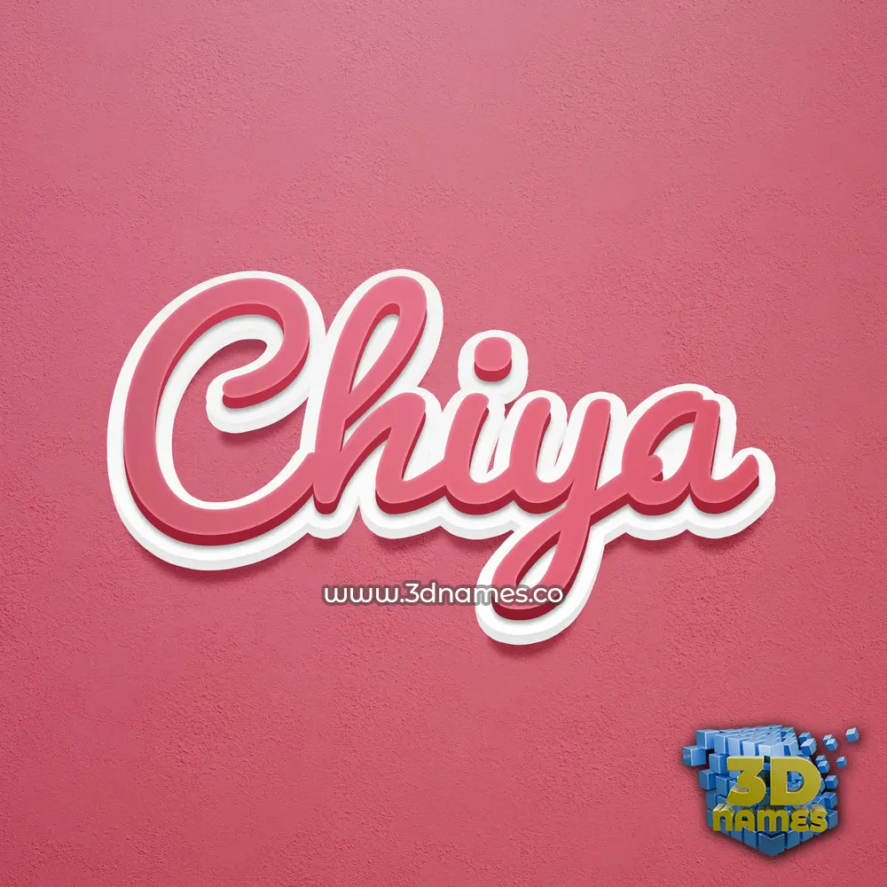 chiya in Red Scribble style - 3D name wallpaper