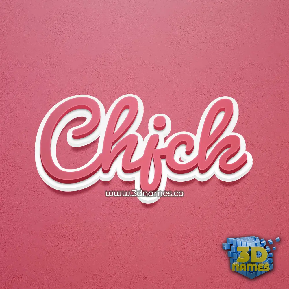 chjck in Red Scribble style - 3D name wallpaper
