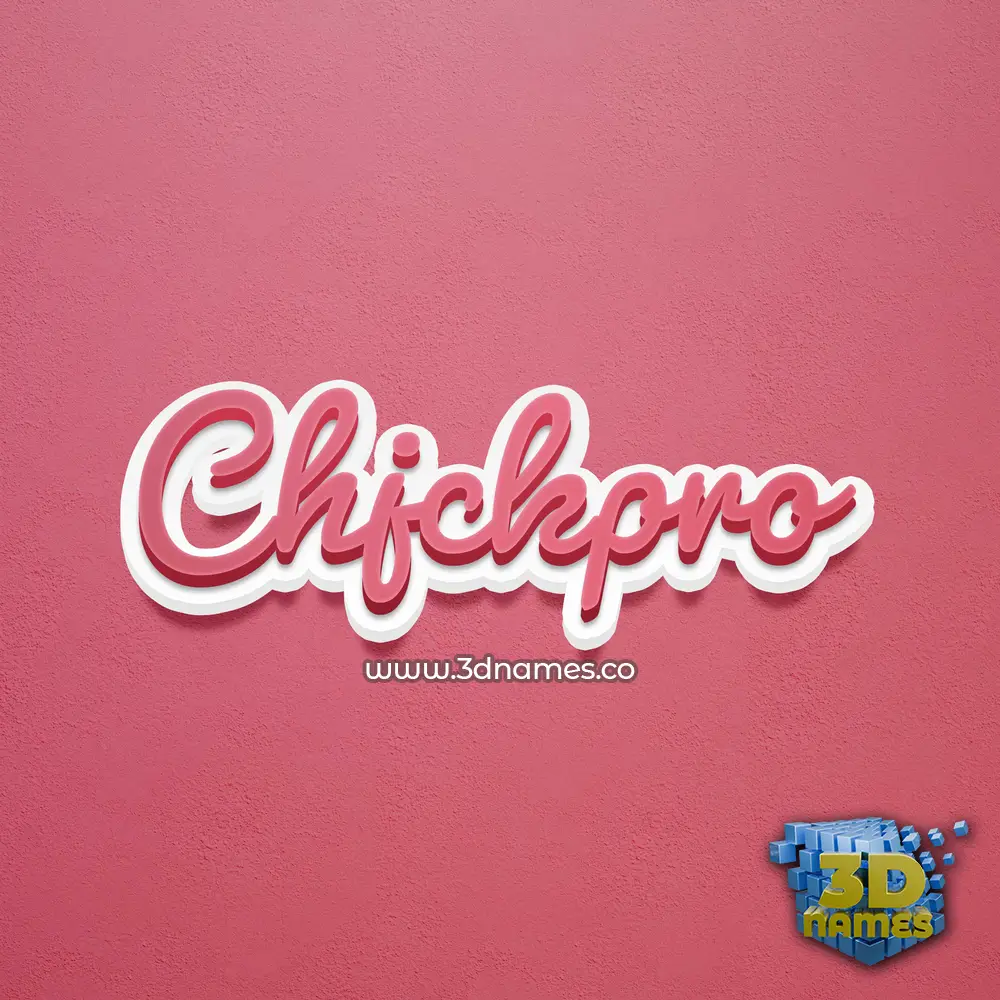 chjckpro in Red Scribble style - 3D name wallpaper