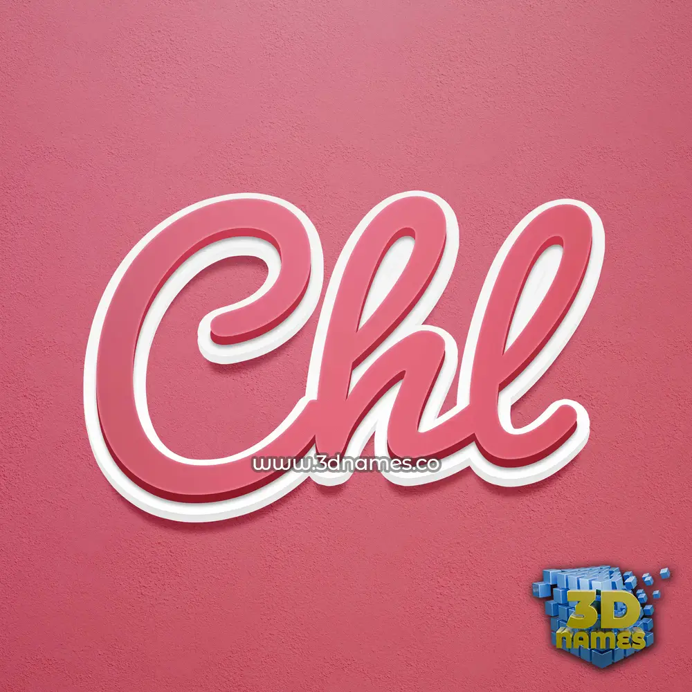 chl in Red Scribble style - 3D name wallpaper