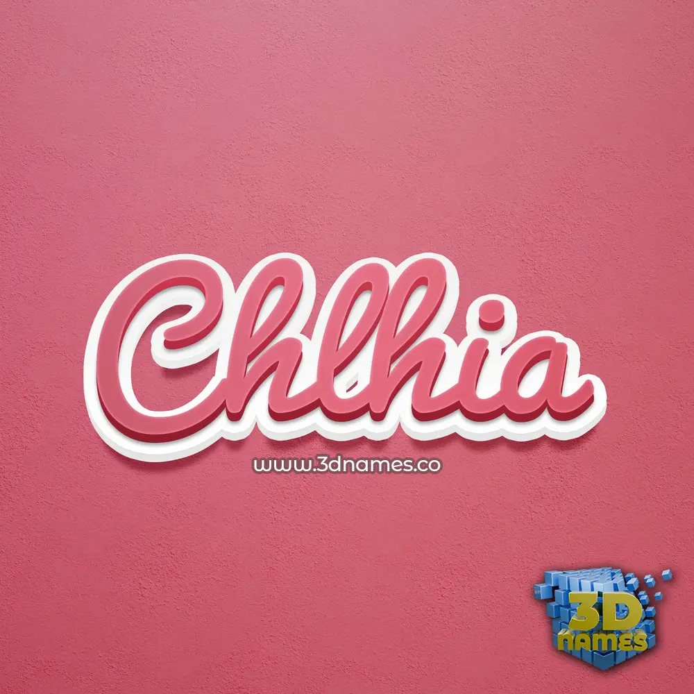 chlhia in Red Scribble style - 3D name wallpaper