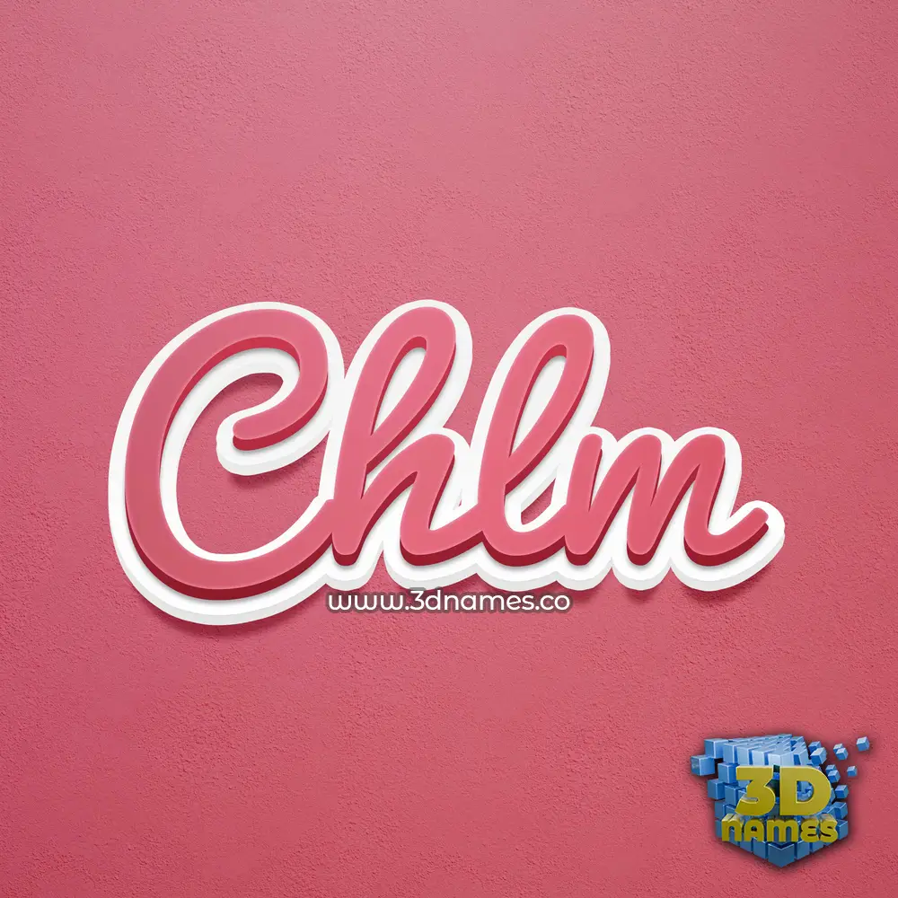 chlm in Red Scribble style - 3D name wallpaper