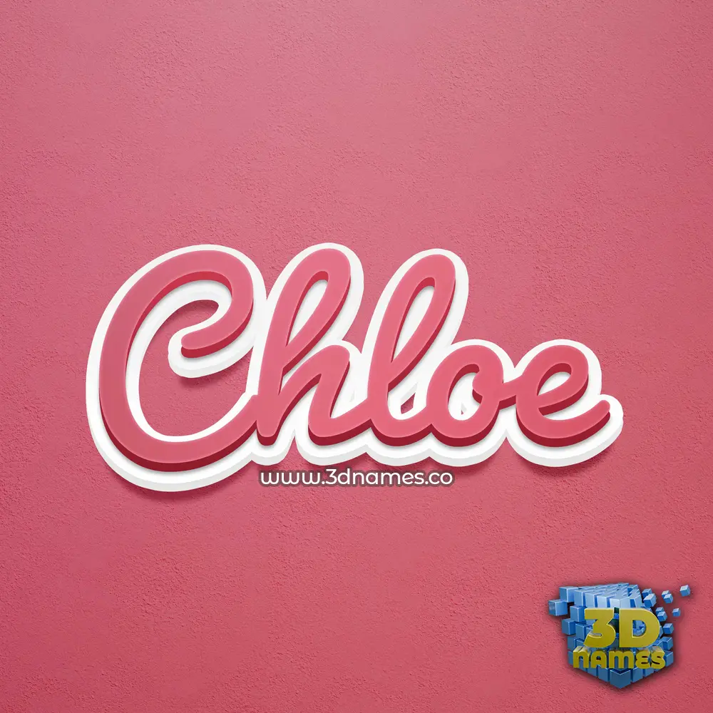 chloe in Red Scribble style - 3D name wallpaper