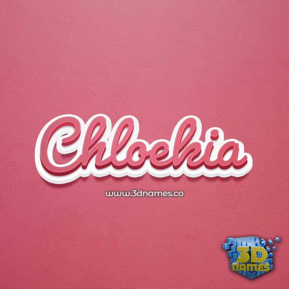 chloekia in Red Scribble style - 3D name wallpaper