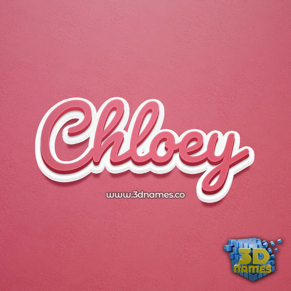 chloey in Red Scribble style - 3D name wallpaper