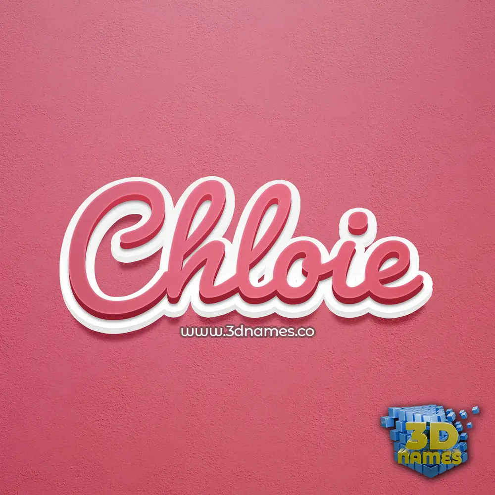 chloie in Red Scribble style - 3D name wallpaper
