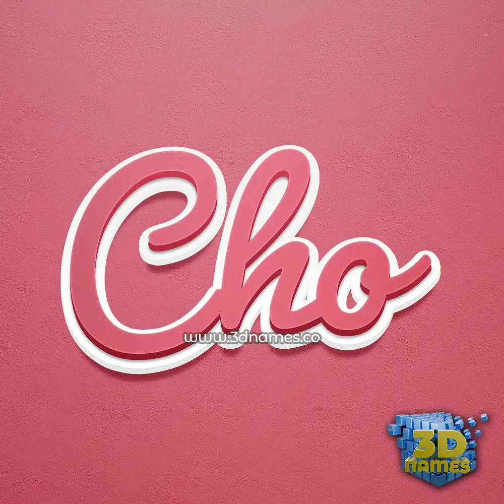 cho in Red Scribble style - 3D name wallpaper