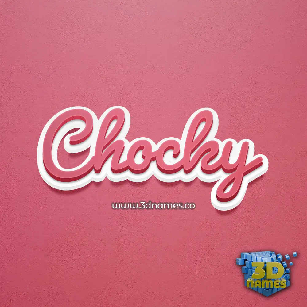 chocky in Red Scribble style - 3D name wallpaper