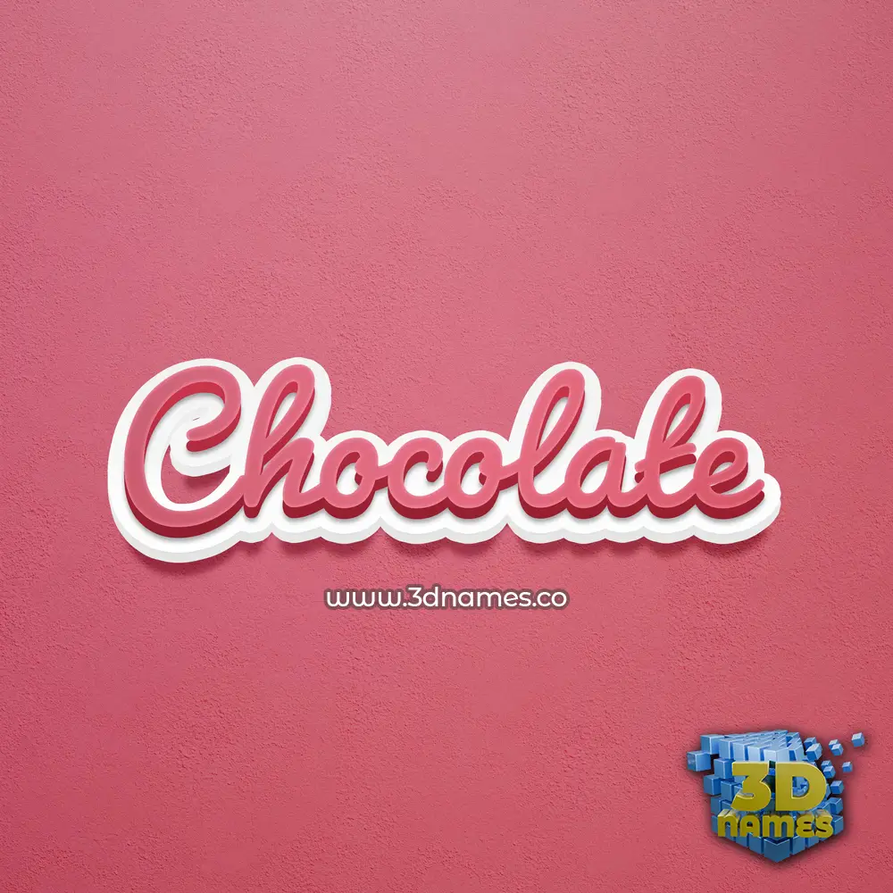 chocolate in Red Scribble style - 3D name wallpaper