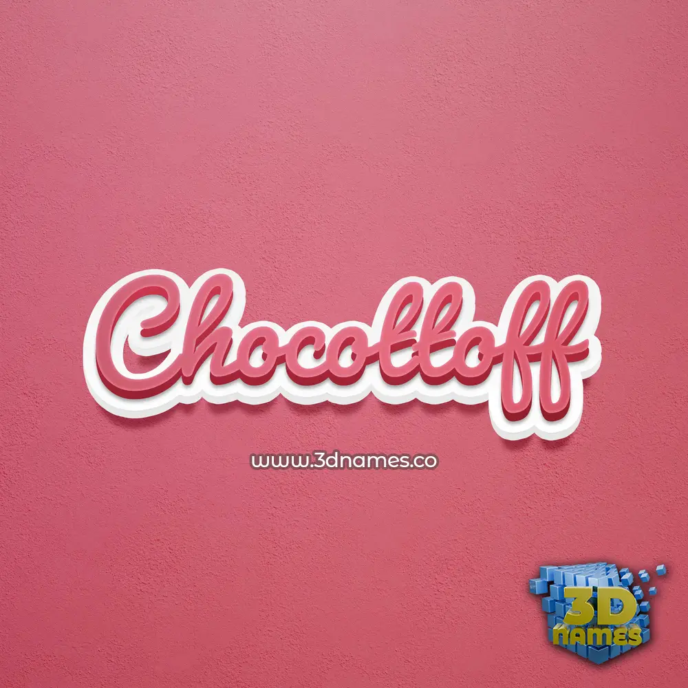 chocottoff in Red Scribble style - 3D name wallpaper