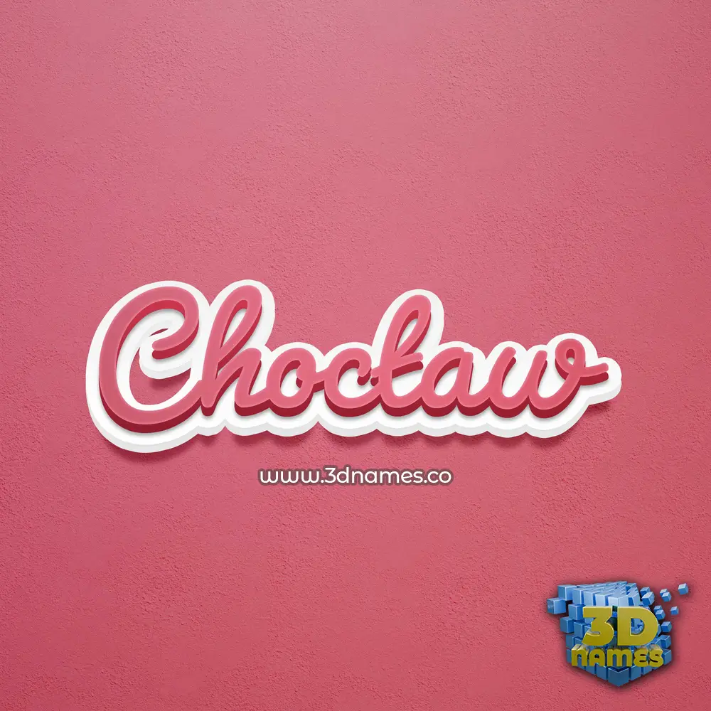 choctaw in Red Scribble style - 3D name wallpaper