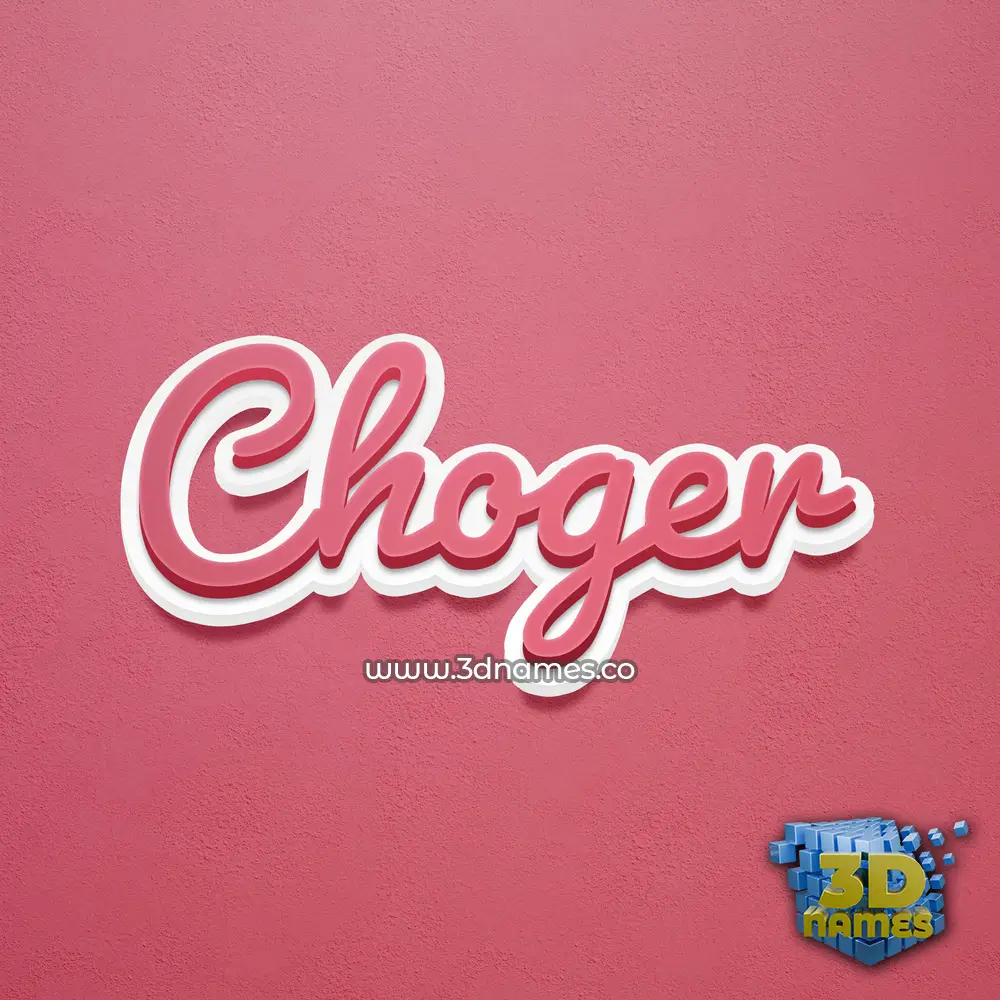 choger in Red Scribble style - 3D name wallpaper