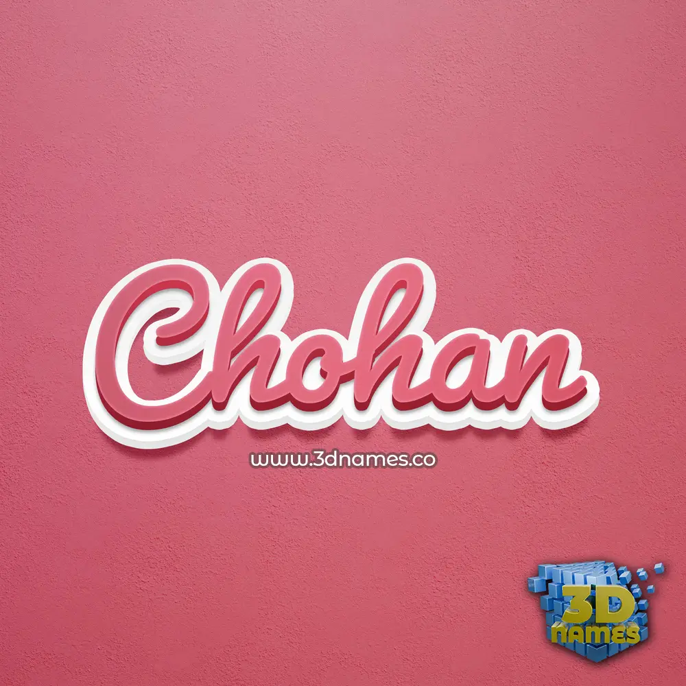 chohan in Red Scribble style - 3D name wallpaper