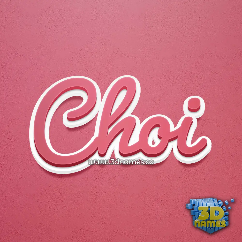 choi in Red Scribble style - 3D name wallpaper