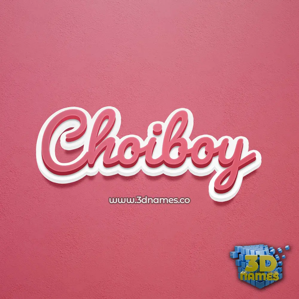 choiboy in Red Scribble style - 3D name wallpaper