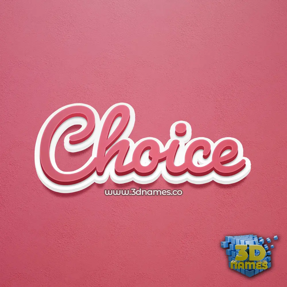 choice in Red Scribble style - 3D name wallpaper