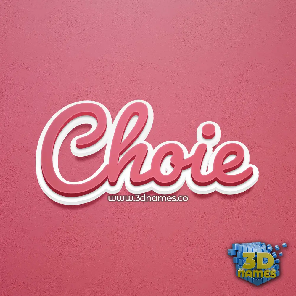 choie in Red Scribble style - 3D name wallpaper