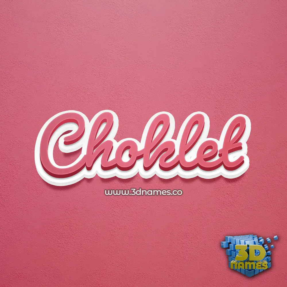 choklet in Red Scribble style - 3D name wallpaper