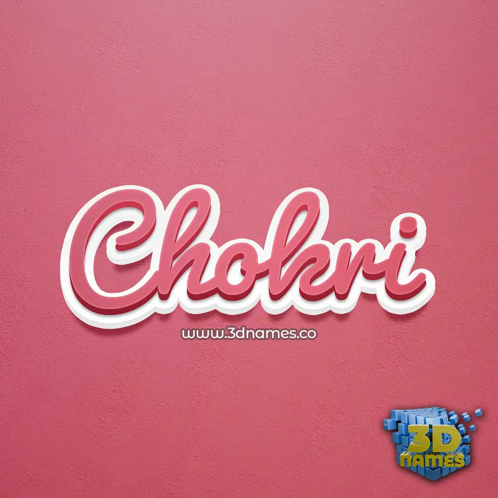 chokri in Red Scribble style - 3D name wallpaper