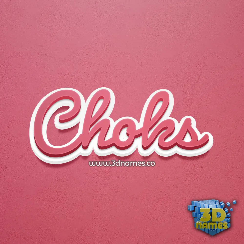 choks in Red Scribble style - 3D name wallpaper