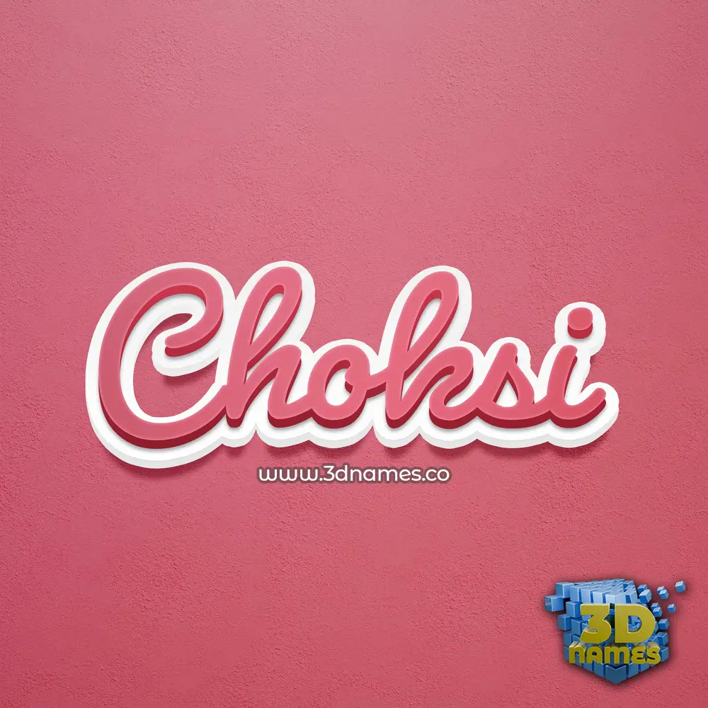 choksi in Red Scribble style - 3D name wallpaper