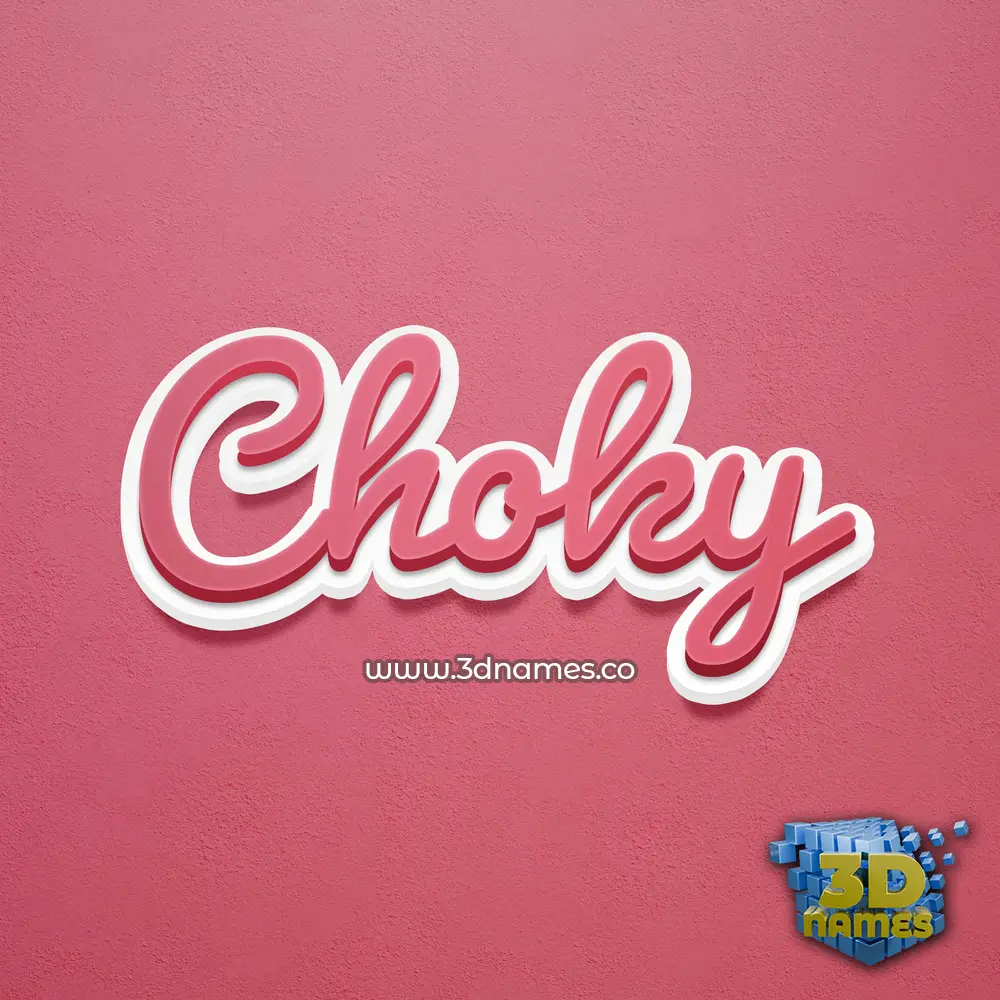 choky in Red Scribble style - 3D name wallpaper