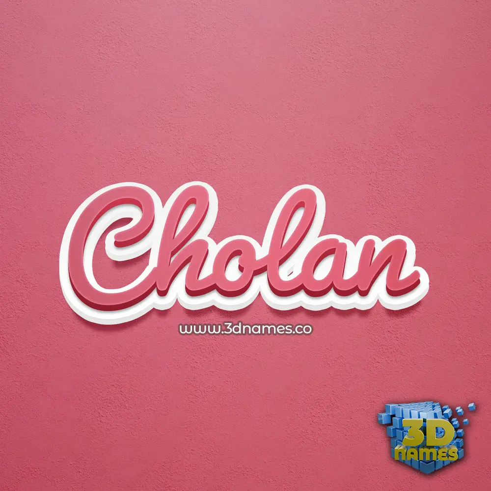 cholan in Red Scribble style - 3D name wallpaper