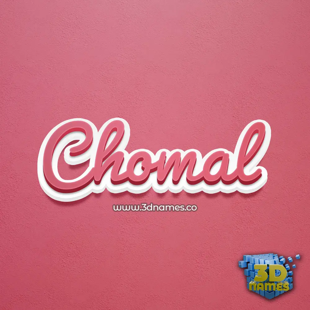 chomal in Red Scribble style - 3D name wallpaper
