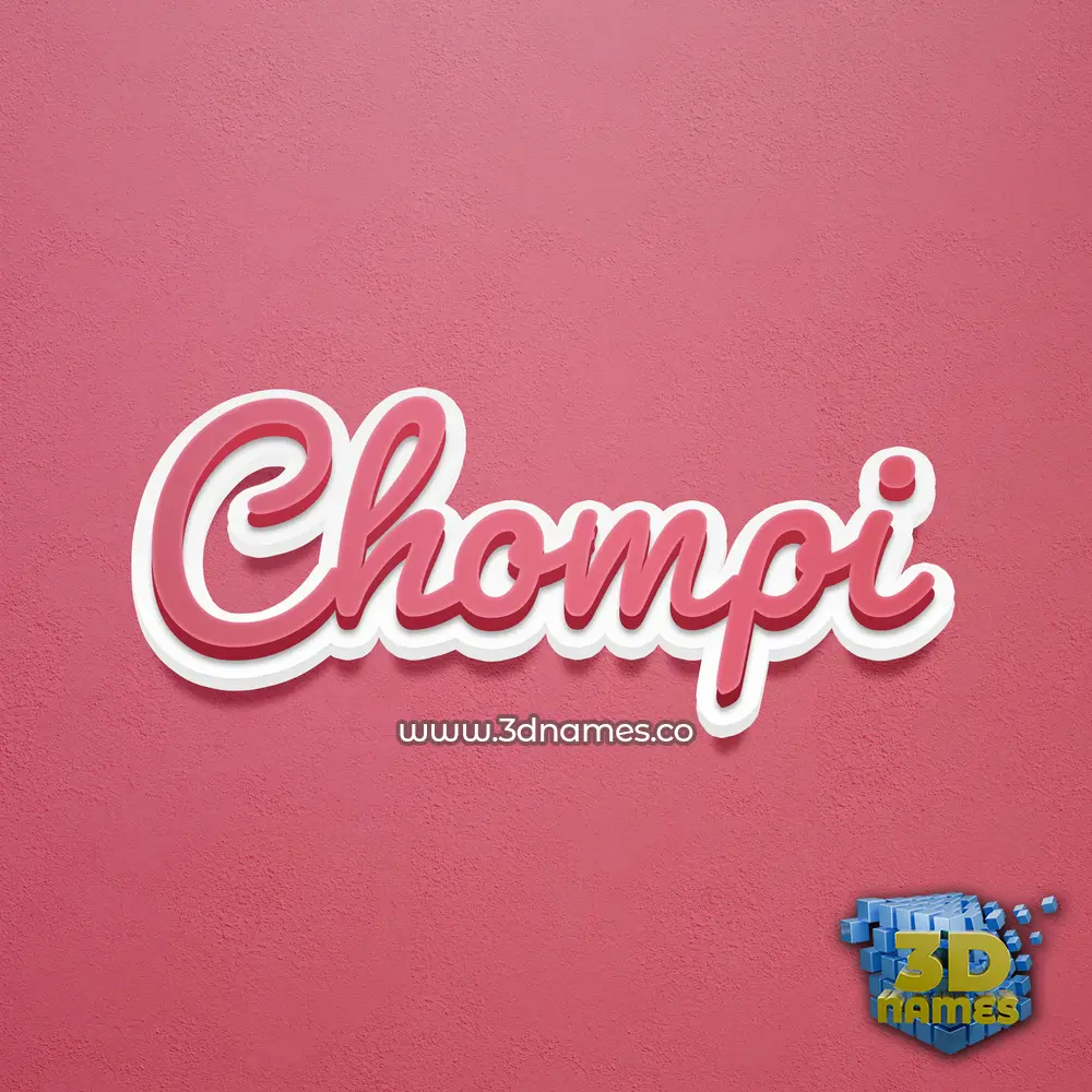 chompi in Red Scribble style - 3D name wallpaper