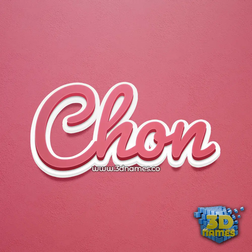chon in Red Scribble style - 3D name wallpaper