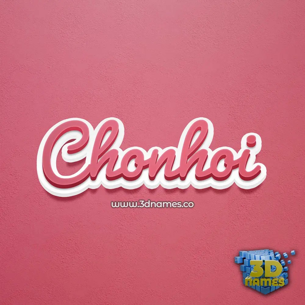 chonhoi in Red Scribble style - 3D name wallpaper