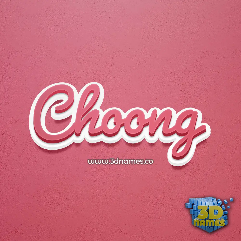 choong in Red Scribble style - 3D name wallpaper